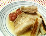 料理のための清酒で☆豚バラとネギの梅干煮作り方4写真