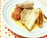 料理のための清酒で☆豚バラとネギの梅干煮作り方5写真