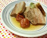 料理のための清酒で☆豚バラとネギの梅干煮作り方6写真
