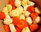 塩とオリーブオイルだけで♡里芋の蒸し焼き作り方3写真