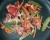 味付牛肉とほうれん草の和風パスタ作り方3写真