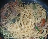 味付牛肉とほうれん草の和風パスタ作り方7写真