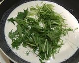 水菜の柚子胡椒クリームパスタ作り方2写真