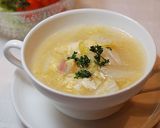 白菜とふわふわ玉子のチキンスープ作り方5写真