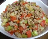 彩り野菜と豚ひき肉のココットカマン作り方5写真