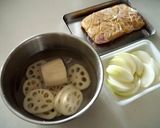 鶏ももみそ漬けとレンコンのとろみ煮作り方1写真
