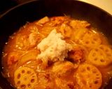 鶏ももみそ漬けとレンコンのとろみ煮作り方4写真