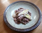 牛こまと白ネギのオイスター炒め♪作り方5写真