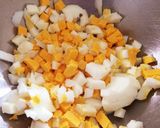 胡瓜とゆで卵とハムの彩りペペロンチーノ作り方2写真