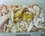 ストック食材★鶏むね＊レンジ蒸し鶏♪作り方4写真