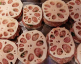 れんこんの挽き肉はさみ焼き♪照り焼き風作り方4写真