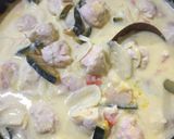 カボチャほうれん草と鶏団子のシチュー作り方6写真