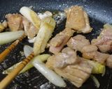 鶏肉と白ネギの味噌クリームパスタ♪作り方6写真