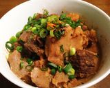 コロコロ牛肉と里芋の土手焼き風煮物作り方5写真