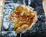 豚の生姜焼きおにぎらず（黒ネコ）弁当作り方6写真