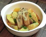 安納芋と練り物の煮物作り方4写真