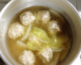 簡単＊白菜と鶏つくねの鶏ガラスープ作り方5写真