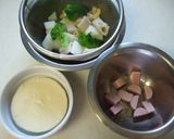 根菜とマカロニのカレー風味ココットカマン作り方3写真