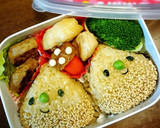 キャラ弁★栗おにぎりときのこの秋弁当作り方2写真