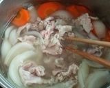 冷蔵庫掃除にも☆余り野菜でお手軽豚汁作り方3写真