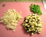 簡単♡茄子と鶏ひき肉のカフェ風ボウル♪作り方1写真