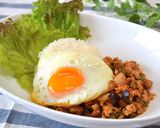 簡単♡茄子と鶏ひき肉のカフェ風ボウル♪作り方4写真