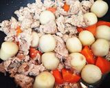 ホッとする味！里芋と豚肉の煮物作り方4写真