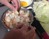 キャベツでキャベツ ひき肉包み〜作り方1写真