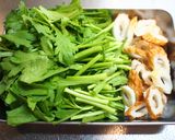 *春菊とちくわのバター醤油炒め*作り方1写真