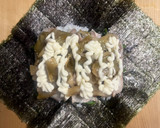 超簡単☆ザーサイとお肉のマヨおにぎらず♪作り方4写真