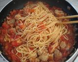 簡単☆鶏肉のとろ～り♪トマトチーズパスタ作り方4写真