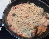 鮭としめじのトマトクリームパスタ作り方8写真