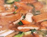 チンゲン菜と大根と鶏肉の煮物作り方3写真