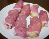 リンゴの豚肉巻き作り方4写真