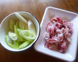 豚肉と白ネギの塩炒め♪作り方2写真