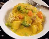 カボチャシチューをパスタに♪大満足♡作り方4写真