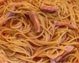 ワンパンで簡単！茄子とベーコンのトマトパスタ作り方4写真