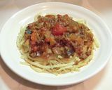 挽肉と野菜のユーカリトマトソースパスタ作り方8写真