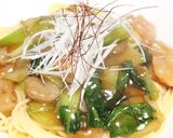 エビと青梗菜の中華風あんかけパスタ作り方5写真