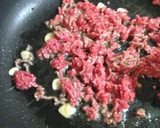 春菊と牛そぼろのオイスター焼きそば作り方4写真