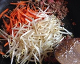 春菊と牛そぼろのオイスター焼きそば作り方5写真