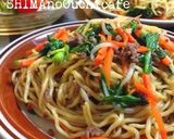 春菊と牛そぼろのオイスター焼きそば作り方9写真