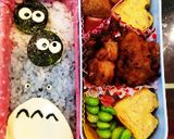 手抜き中トトロ&まっくろくろすけキャラ弁作り方4写真