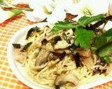 ベーコンときのこの☆バター麺つゆパスタ♪作り方4写真