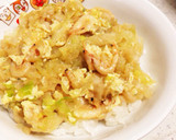 簡単♡桜えびと天かすの揚げない玉子とじ丼作り方7写真
