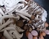 きのこたっぷりきしめんクリームパスタ作り方2写真