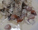 きのこたっぷりきしめんクリームパスタ作り方5写真