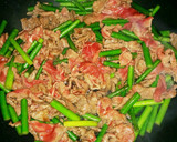 にんにくの芽と牛肉の甘味噌炒め作り方3写真