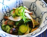 常備菜の茸de胡瓜とカニカマの酢の物作り方6写真
