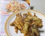さつまいもとハム☆とネギのかき揚げ♪作り方7写真